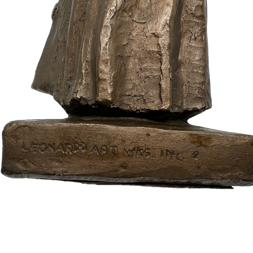 Vintage Leonardo Art Works Inc. Sculpture of Woman With Child 1967 Plaster 12" - Picture 5 of 5